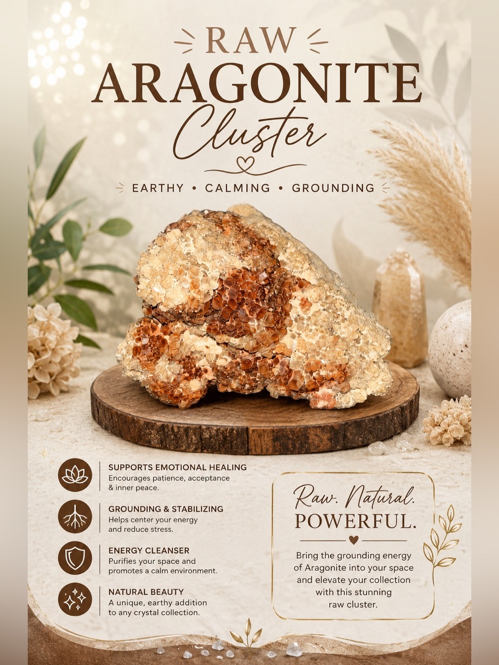 Raw Aragonite Cluster